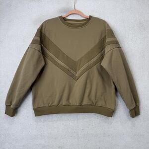 Sweat & Milk Sweatshirt Womens M/L Green Nursing Fleece Pullover Maternity